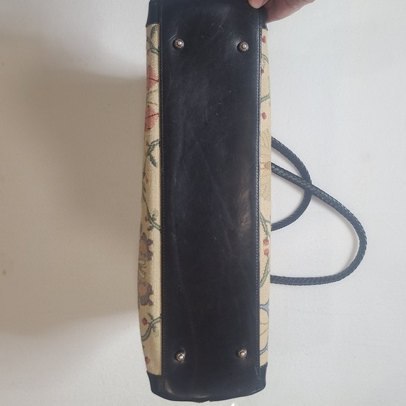 Brighton Butterfly Tapestry Satchel Bag Leather Trim Heart Charms Rare Large - Picture 13 of 13